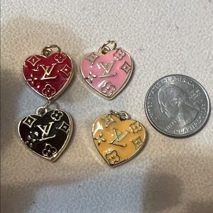 Gold Heart Charms Set